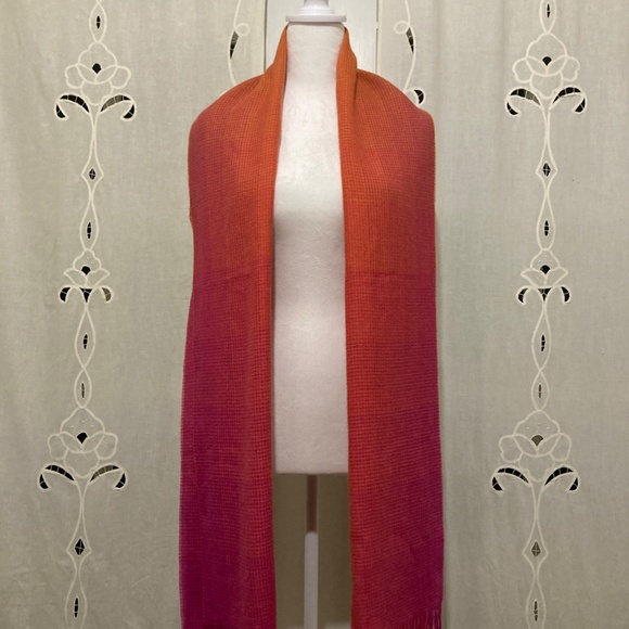 Gorgeous Baby Alpaca Wrap, Made in Peru, Pink and Orange, Rare - Picture 13 of 16